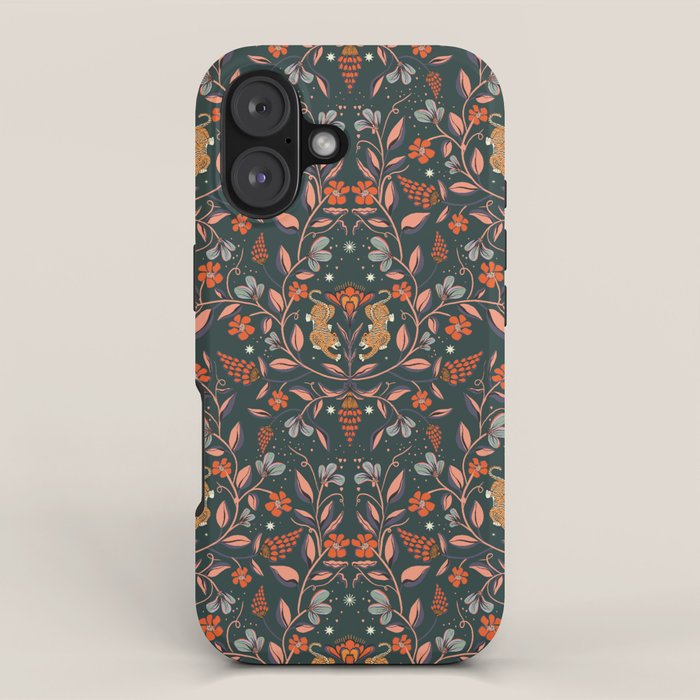 Dancing tigers in flowers field  iPhone Case Gallery Image 1