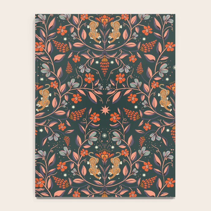 Dancing tigers in flowers field  Notebook Gallery Image 4