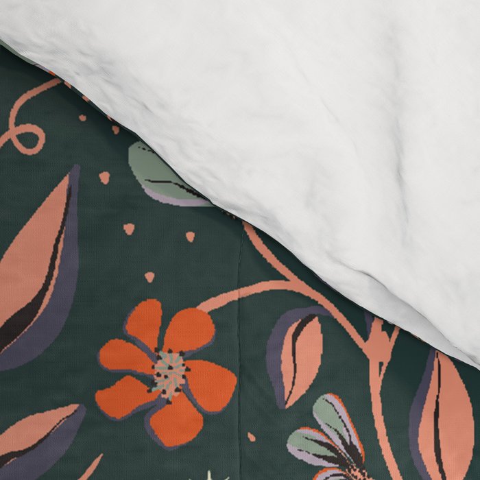 Dancing tigers in flowers field  Comforter Gallery Image 4