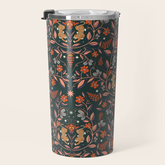 Dancing tigers in flowers field  Travel Mug Gallery Image 3