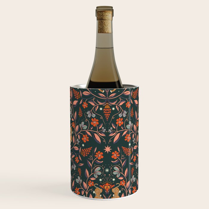 Dancing tigers in flowers field  Wine Chiller Gallery Image 3