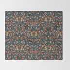Dancing tigers in flowers field  Throw Blanket Gallery Image 2