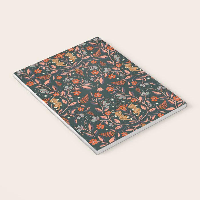 Dancing tigers in flowers field  Notebook Gallery Image 3