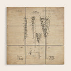Lacrosse Stick Patent - Lacrosse Player Art - Antique Wood Wall Art Gallery Image 1