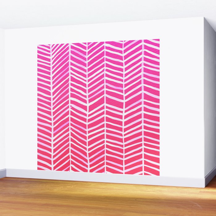 Herringbone - Pink OmbrÃ© Wall Mural Gallery Image 2