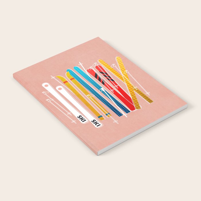 Colorful Ski Illustration and Pattern no 2 Notebook Gallery Image 2