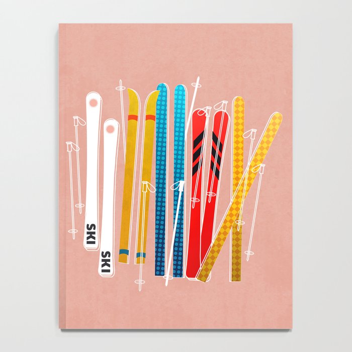 Colorful Ski Illustration and Pattern no 2 Notebook Gallery Image 4