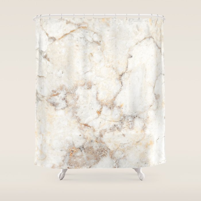 Marble Natural Stone Grey Veining Quartz Shower Curtain Gallery Image 1
