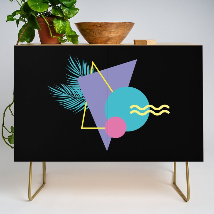 Memphis pattern 48 - 80s / 90s Retro / Palm Tree Credenza Gallery Image 1