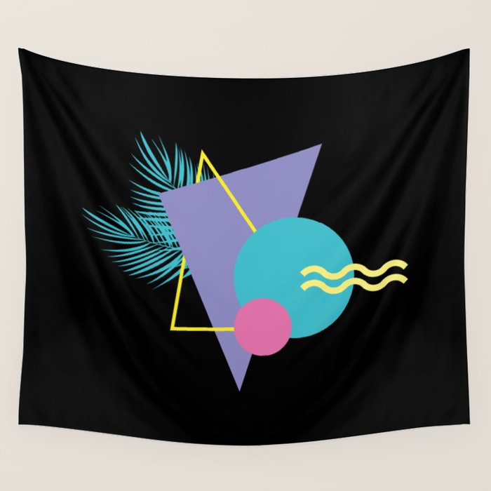 Memphis pattern 48 - 80s / 90s Retro / Palm Tree Wall Tapestry Gallery Image 4