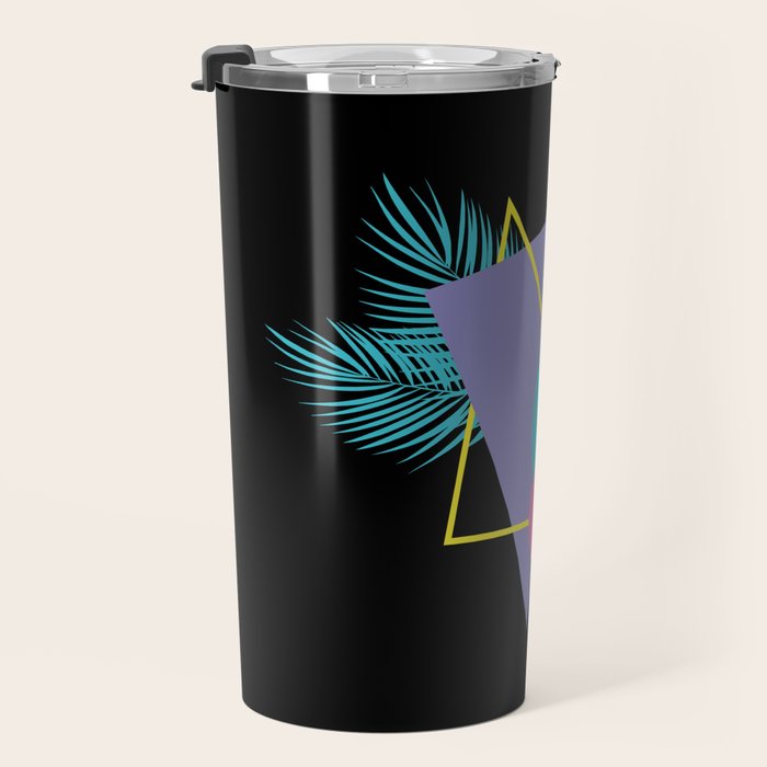 Memphis pattern 48 - 80s / 90s Retro / Palm Tree Travel Mug Gallery Image 3