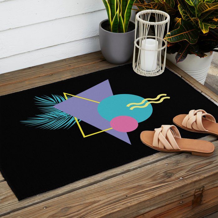 Memphis pattern 48 - 80s / 90s Retro / Palm Tree Outdoor Rug Gallery Image 2