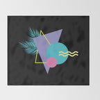 Memphis pattern 48 - 80s / 90s Retro / Palm Tree Throw Blanket Gallery Image 2