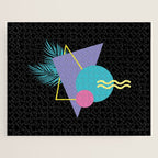 Memphis pattern 48 - 80s / 90s Retro / Palm Tree Jigsaw Puzzle Gallery Image 1