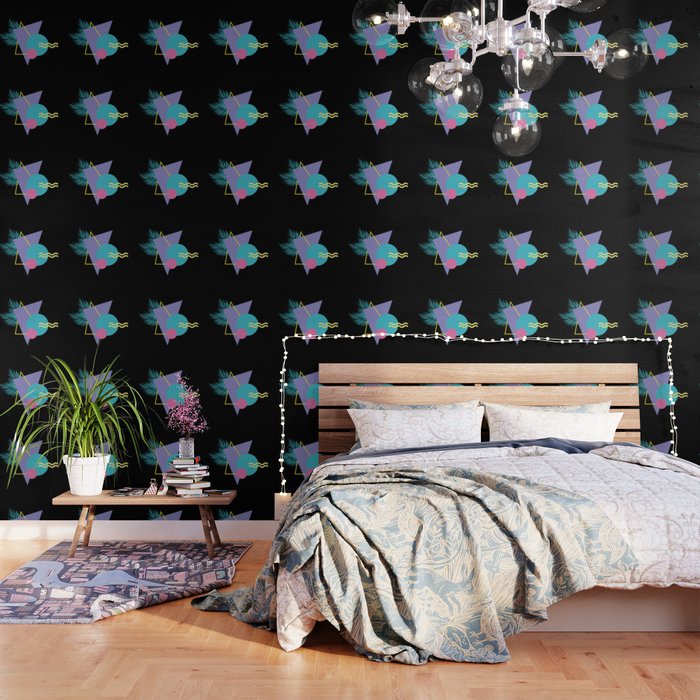 Memphis pattern 48 - 80s / 90s Retro / Palm Tree Wallpaper Gallery Image 1