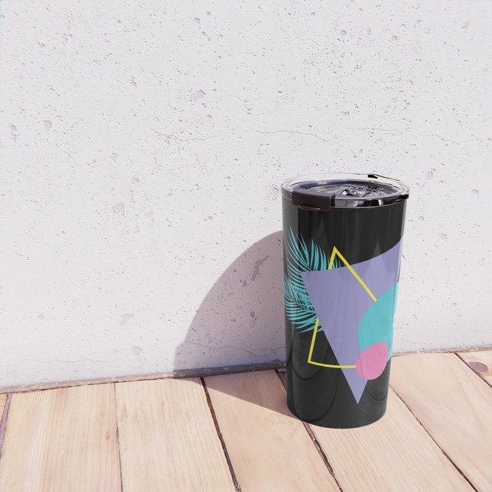 Memphis pattern 48 - 80s / 90s Retro / Palm Tree Travel Mug Gallery Image 4