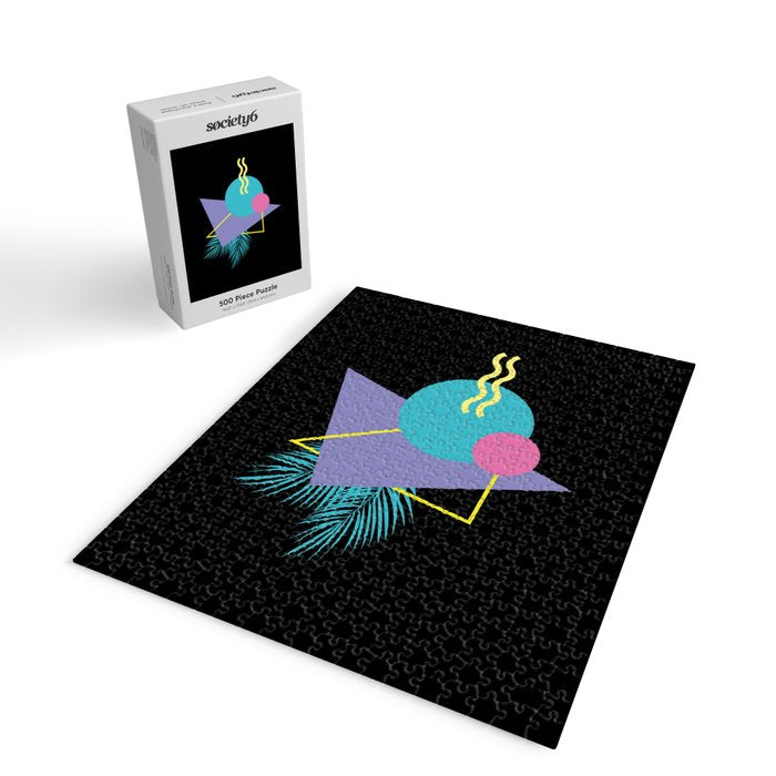 Memphis pattern 48 - 80s / 90s Retro / Palm Tree Jigsaw Puzzle Gallery Image 2