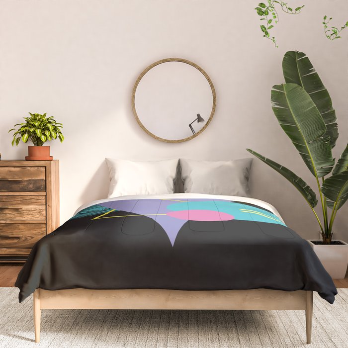 Memphis pattern 48 - 80s / 90s Retro / Palm Tree Comforter Gallery Image 3