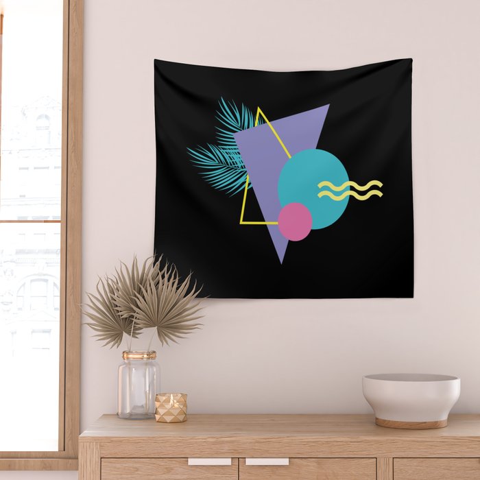 Memphis pattern 48 - 80s / 90s Retro / Palm Tree Wall Tapestry Gallery Image 2