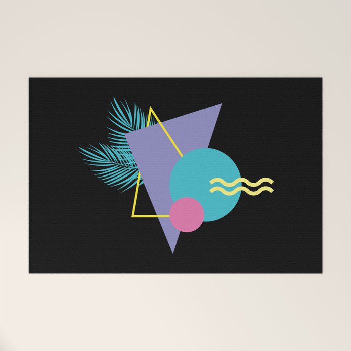 Memphis pattern 48 - 80s / 90s Retro / Palm Tree Welcome Mat Gallery Image 1