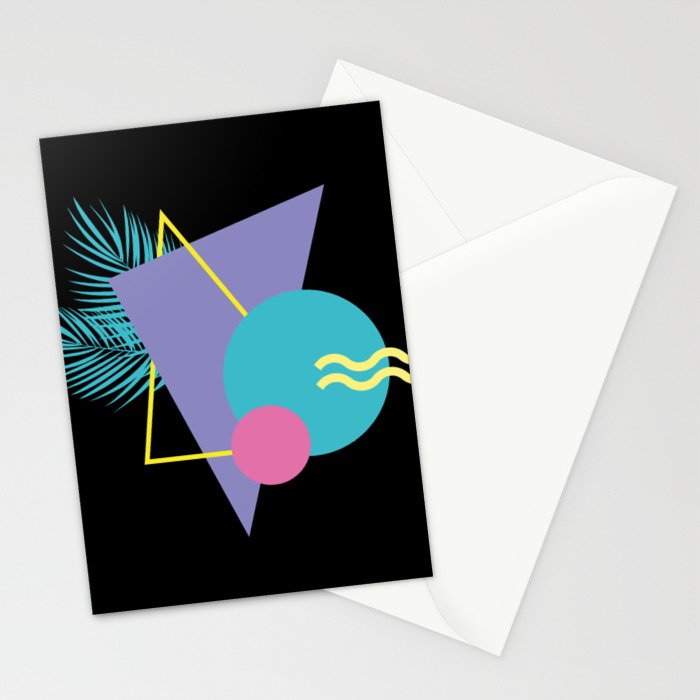 Memphis pattern 48 - 80s / 90s Retro / Palm Tree Stationery Card Gallery Image 2