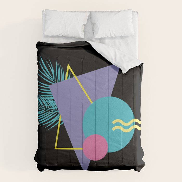 Memphis pattern 48 - 80s / 90s Retro / Palm Tree Comforter Gallery Image 1