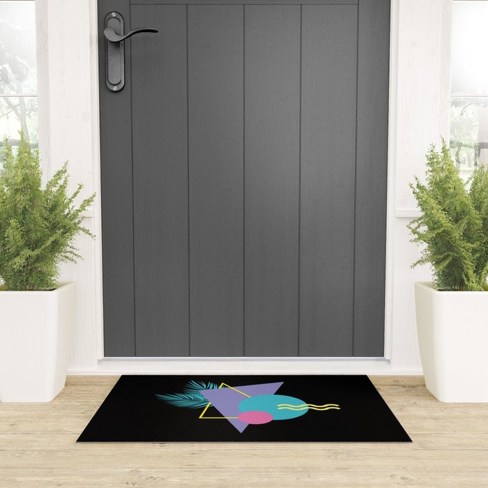 Memphis pattern 48 - 80s / 90s Retro / Palm Tree Welcome Mat Gallery Image 3