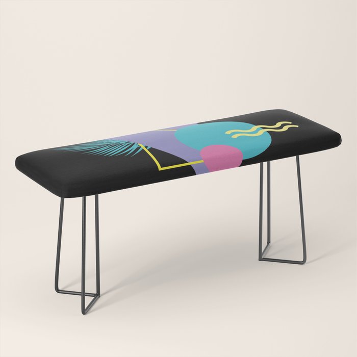 Memphis pattern 48 - 80s / 90s Retro / Palm Tree Bench Gallery Image 1