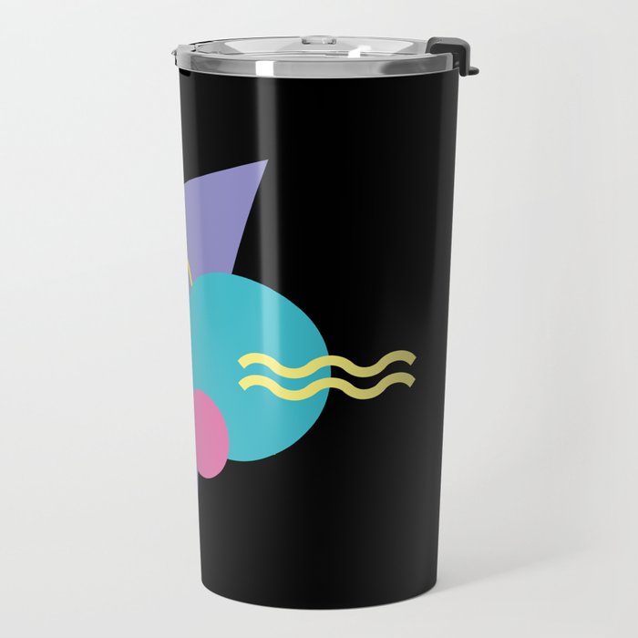 Memphis pattern 48 - 80s / 90s Retro / Palm Tree Travel Mug Gallery Image 2