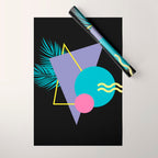 Memphis pattern 48 - 80s / 90s Retro / Palm Tree Wrapping Paper Gallery Image 1