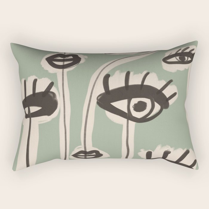 Abstract line art eyes 7 Rectangular Pillow Gallery Image 2