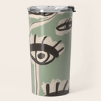 Abstract line art eyes 7 Travel Mug Gallery Image 2