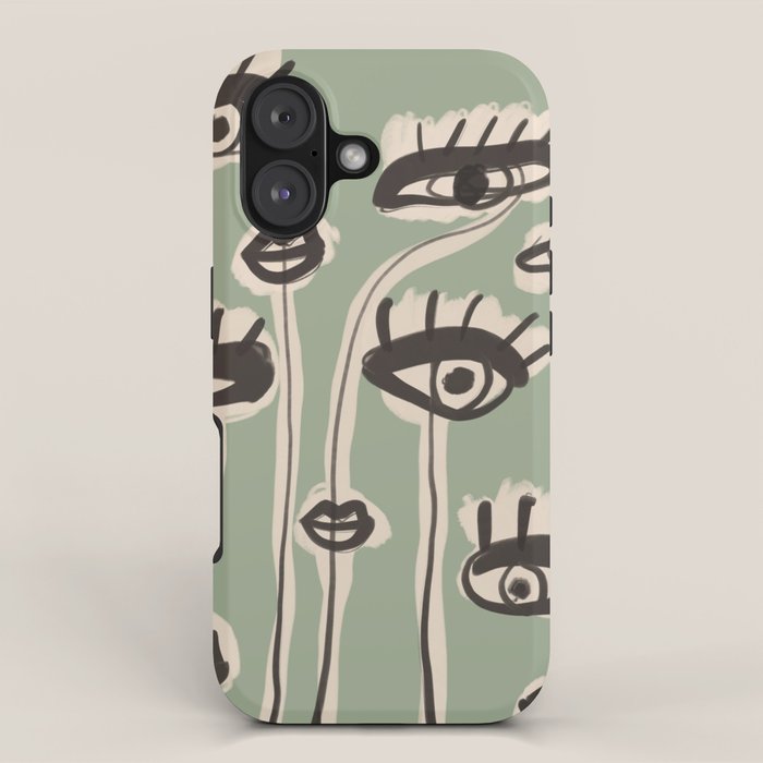 Abstract line art eyes 7 iPhone Case Gallery Image 1