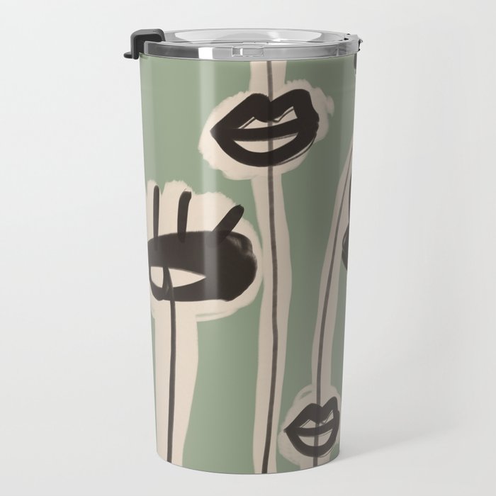 Abstract line art eyes 7 Travel Mug Gallery Image 3