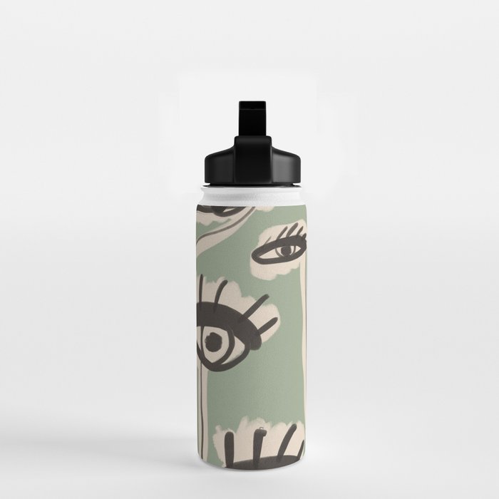 Abstract line art eyes 7 Water Bottle Gallery Image 2