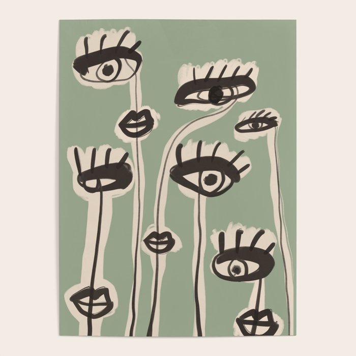 Abstract line art eyes 7 Poster Gallery Image 4
