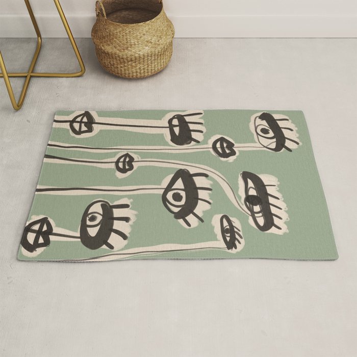 Abstract line art eyes 7 Rug Gallery Image 1