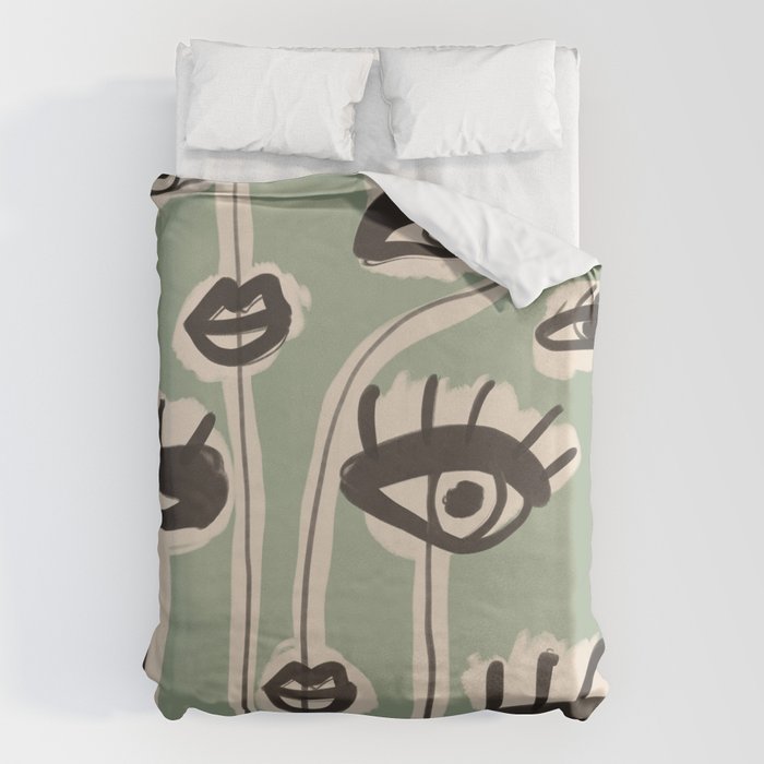 Abstract line art eyes 7 Duvet Cover Gallery Image 1