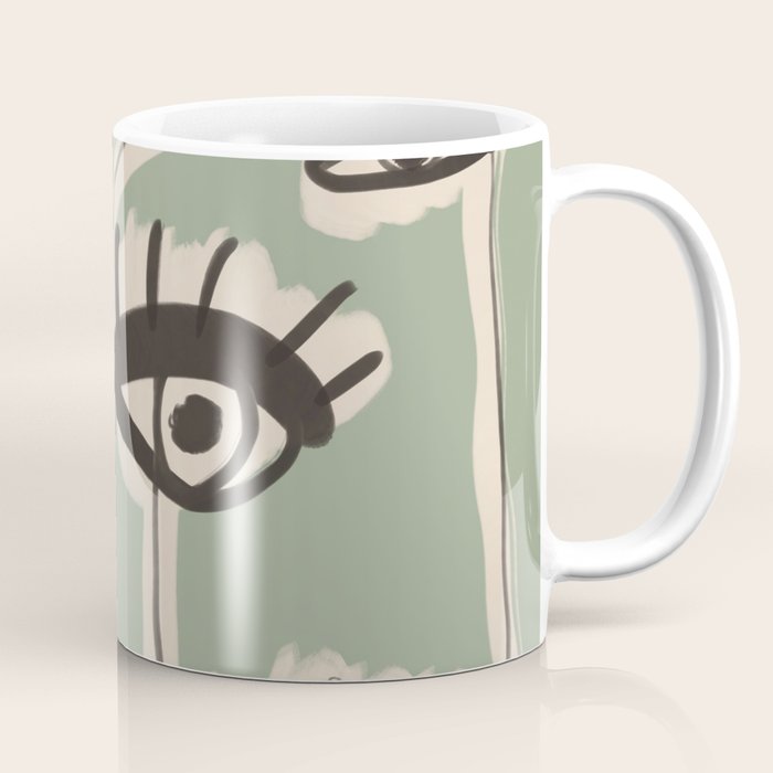 Abstract line art eyes 7 Coffee Mug Gallery Image 1