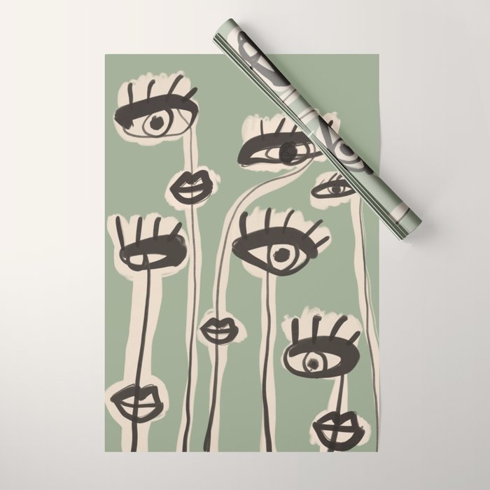 Abstract line art eyes 7 Wrapping Paper Gallery Image 1