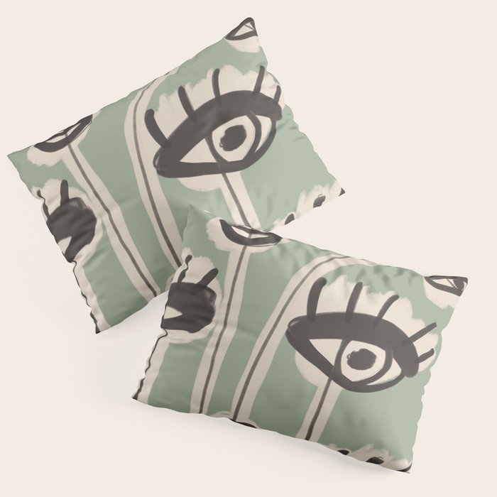 Abstract line art eyes 7 Pillow Sham Gallery Image 3