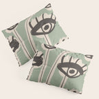 Abstract line art eyes 7 Pillow Sham Gallery Image 3