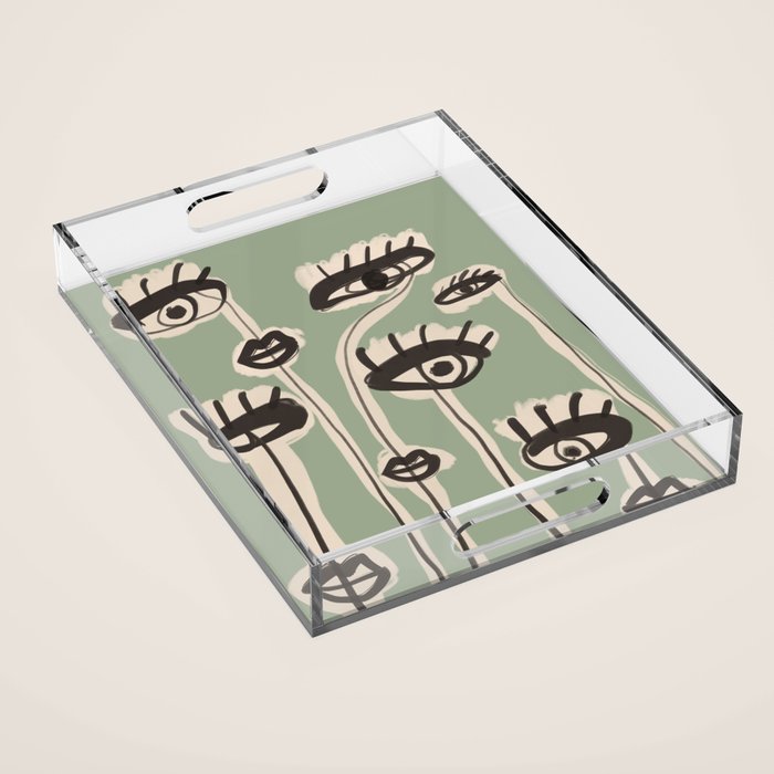 Abstract line art eyes 7 Acrylic Tray Gallery Image 1