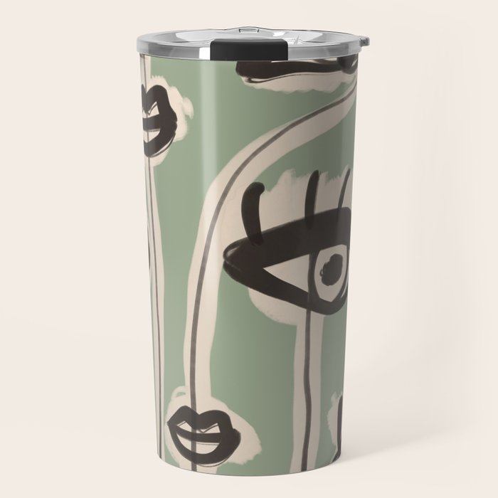 Abstract line art eyes 7 Travel Mug Gallery Image 1