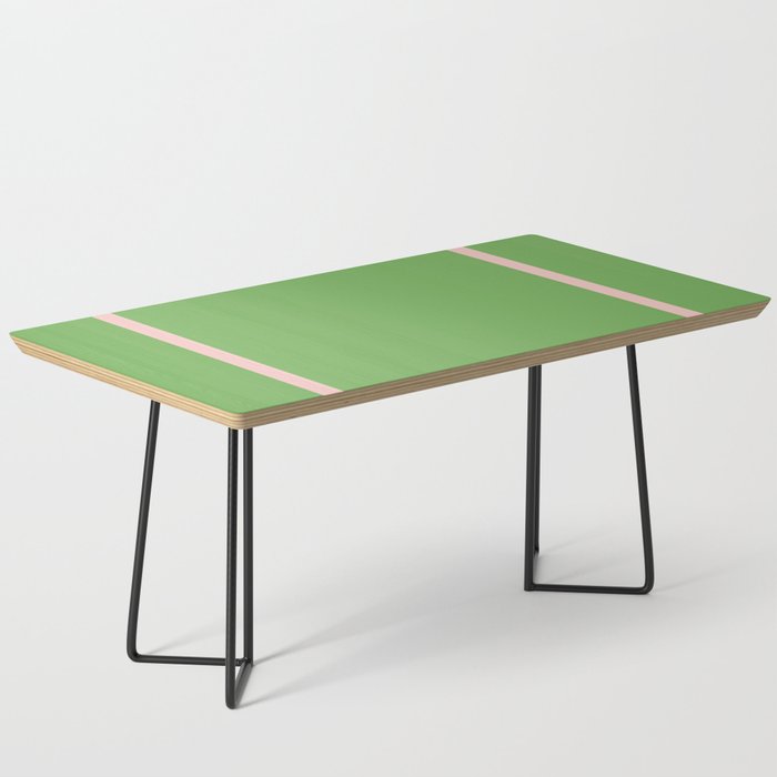 Double Stripe Minimal Lime Green and Pink Coffee Table Gallery Image 1
