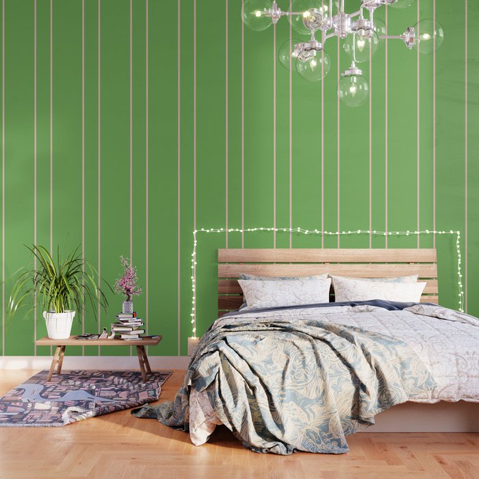 Double Stripe Minimal Lime Green and Pink Wallpaper Gallery Image 3
