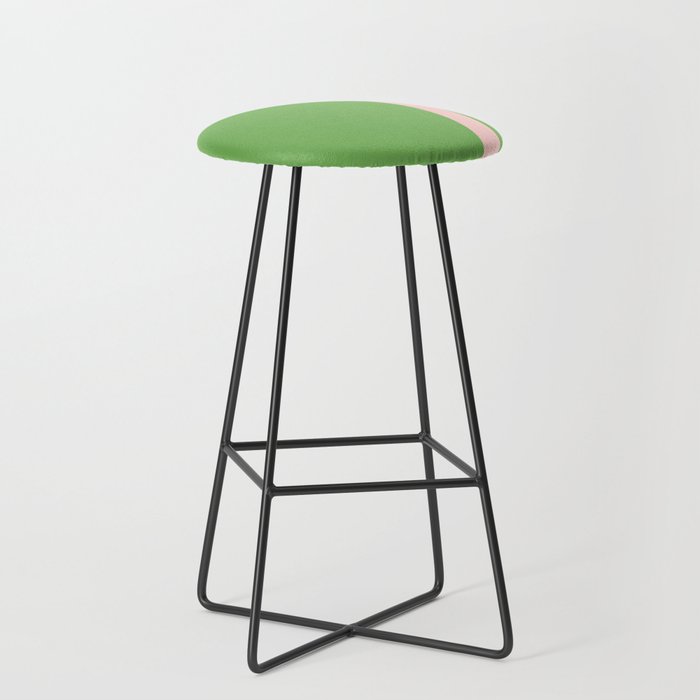 Double Stripe Minimal Lime Green and Pink Stool Gallery Image 1