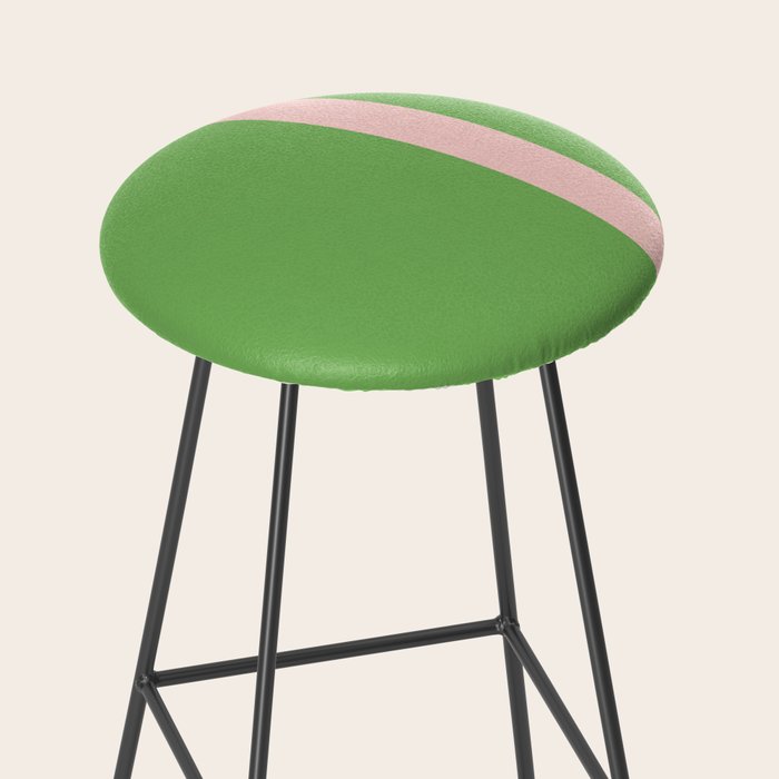 Double Stripe Minimal Lime Green and Pink Stool Gallery Image 2