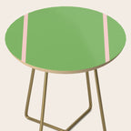 Double Stripe Minimal Lime Green and Pink Side Table Gallery Image 2
