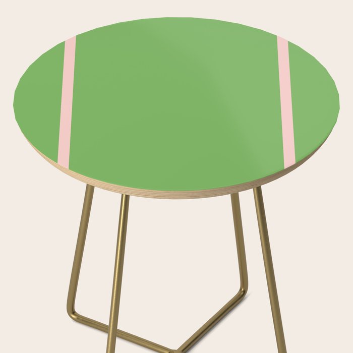 Double Stripe Minimal Lime Green and Pink Side Table Gallery Image 2